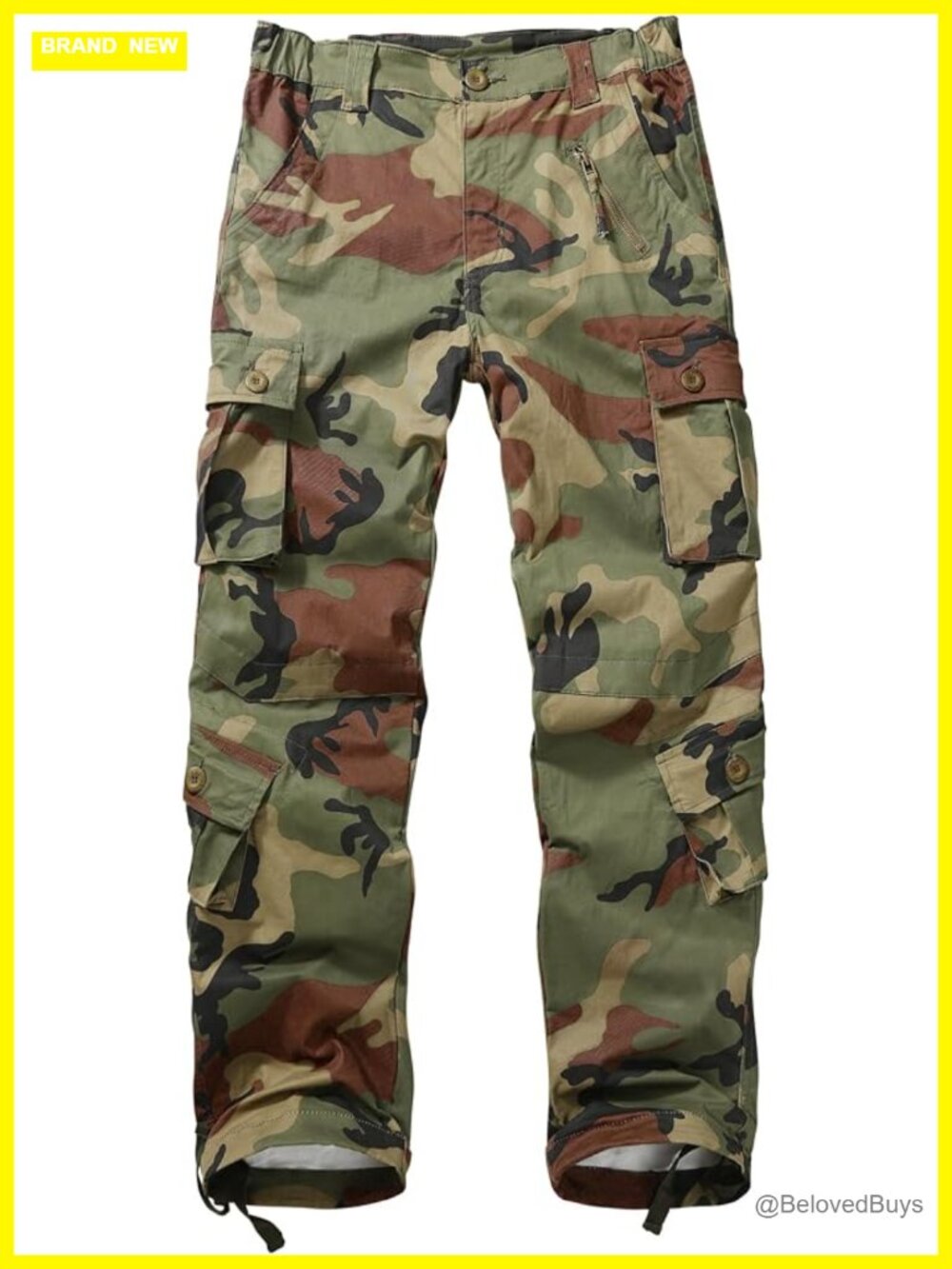 Cargo Pants Relaxed Fit Straight Leg Stretch Work Pants with 9 Pockets